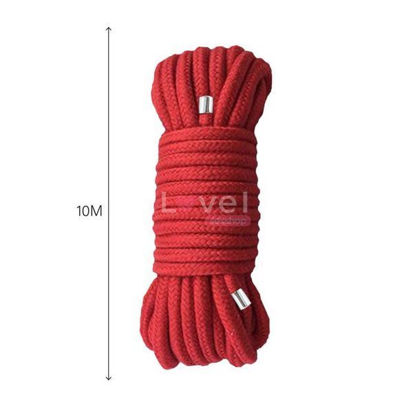 Мотузка для BDSM MAI Bondage Rope Red, довжина 10 м, діаметр 6,5 мм, поліестер SO6574 фото