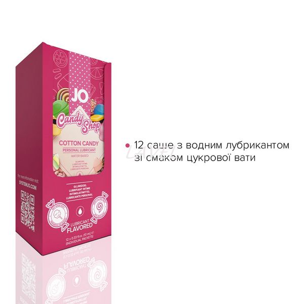 Набір лубрикантів Foil Display Box – JO H2O Lubricant – Cotton Candy – 12 × 10ml SO6162 фото