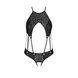 Боди с открытым доступом Passion TASMINA BODY XXL/XXXL, black, экокожа, шнуровки, ажурные кружева SO8489 фото 3