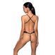 Боди с открытым доступом Passion TASMINA BODY XXL/XXXL, black, экокожа, шнуровки, ажурные кружева SO8489 фото 2