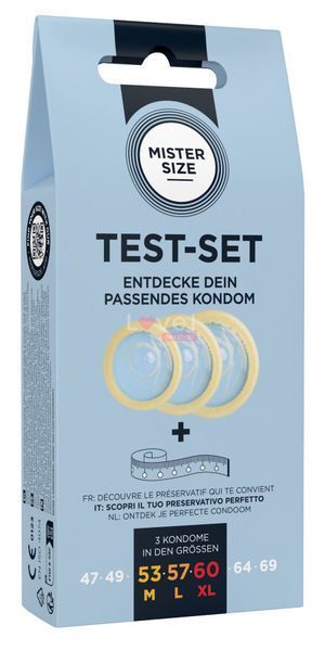 Набір презервативів Mister Size test-set 53&ndash;57&ndash;60, 3 розміри + лінійка, товщина 0,05 мм SO8056 фото