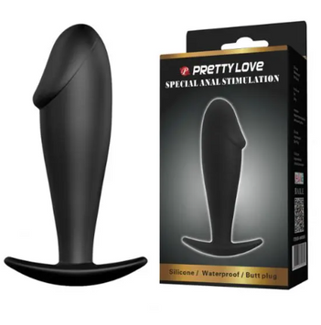 Анальная пробка - Pretty Love Anal Butt Plug Penis Shaped Black 6603BI0530 фото