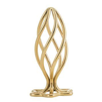 Анальная пробка LOCKINK SEVANDA Hollow Spiral Golden Metal Anal Plug - M size SX0883 фото