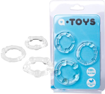Набор эрекционных колец Toyfa A-Toys, силикон, прозрачный, ø 3,5/3/2 см 661100769004 фото