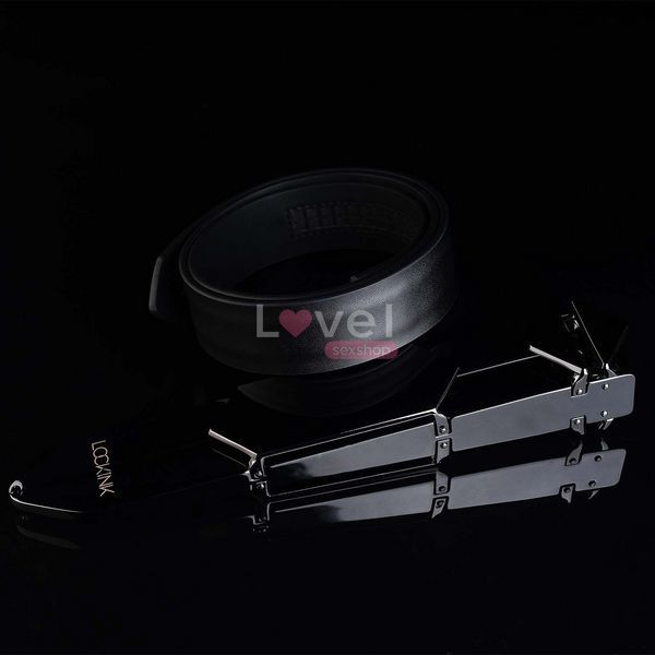 Регульована шльопалка LOCKINK Adjustable Slapper for Impact Play, чорна, натуральна шкіра SX0831 фото