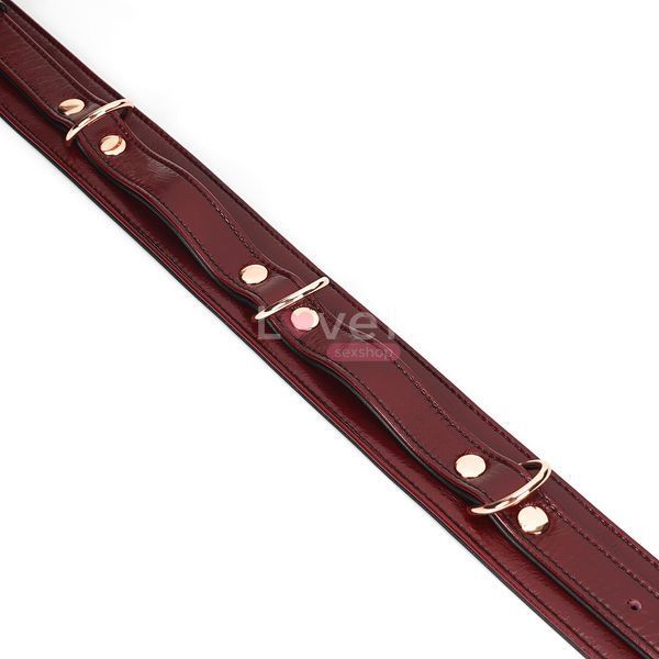 Фіксатори для стегон Liebe Seele Wine Red Thigh Cuffs S Size, натуральна шкіра SO9454 фото