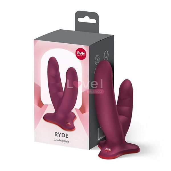 Подвійний фалоімітатор Fun Factory RYDE Wine Red, гнучкі стовбури, присоска SX3657 фото