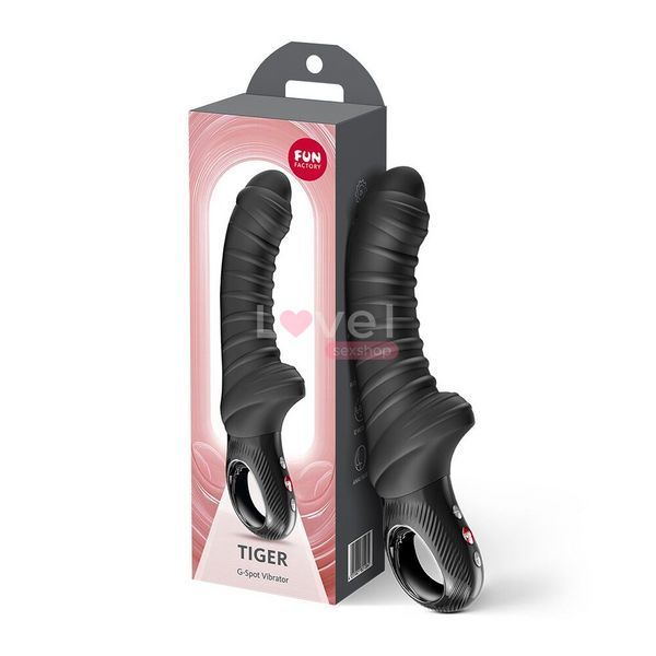 Вібратор для точки G Fun Factory TIGER Black, ребристий, підходить для анальної стимуляції SX4307 фото