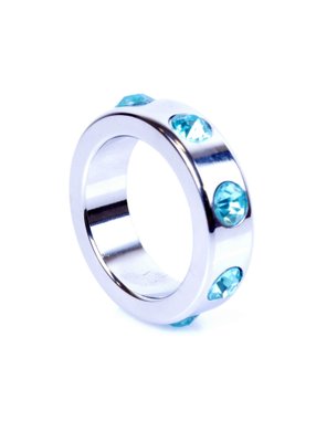 Эрекционное кольцо - Boss Series Metal, Light Blue Diamonds (5см/4см) 64-00005 фото