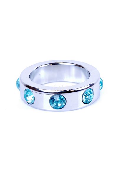 Ерекційне кільце - Boss Series Metal, Light Blue Diamonds (5см/4см) 64-00005 фото