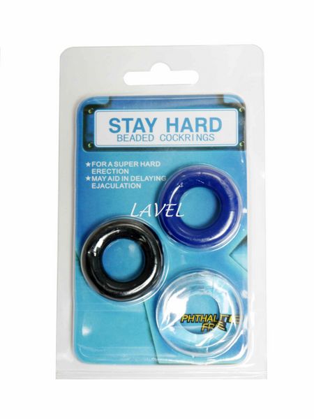 Эрекционные кольца - STAY HARD Cock Ring Set color, 3шт BS2600077 фото