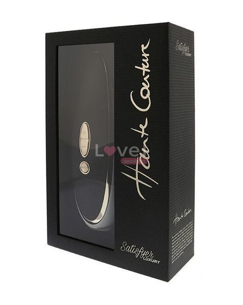 Люксовий вакуумний стимулятор Satisfyer Luxury Haute Couture Black зі вставкою із шкіри SO2466 фото