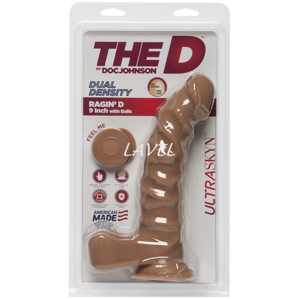 Фаллоимитатор Doc Johnson The D - Ragin D - 9 Inch With Balls - ULTRASKYN - Caramel, диаметр 5,1см SO3554 фото