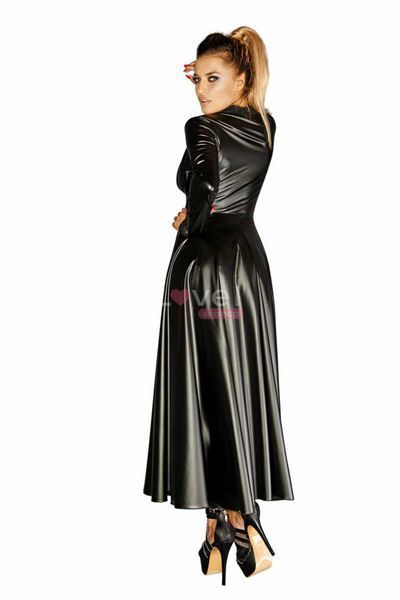 Сукня-плащ з мокрим ефектом Noir Handmade F128C Powerwetlook gown coat, M SX0014 фото