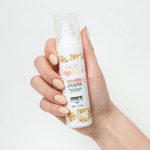 Массажное масло EXSENS Hot Vanilla 50мл разогревающее, без сахара, без парабенов, съедобное SO2357 фото