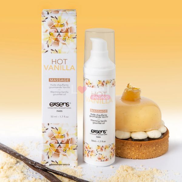 Массажное масло EXSENS Hot Vanilla 50мл разогревающее, без сахара, без парабенов, съедобное SO2357 фото