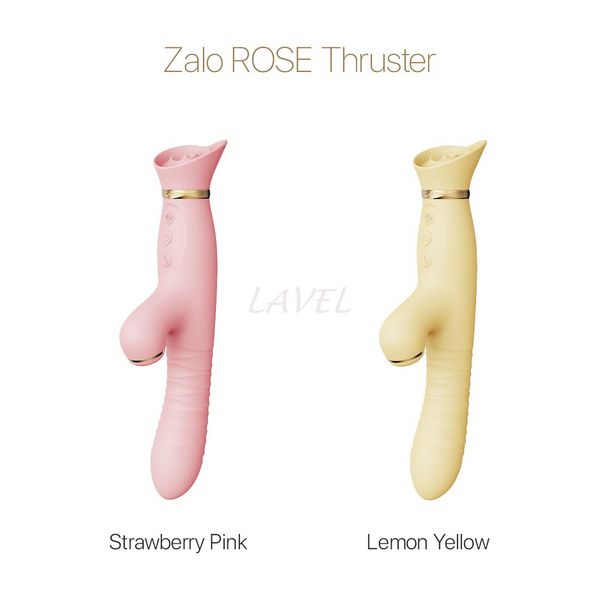 Пульсатор-вібратор із вакуумною стимуляцією клітора Zalo - ROSE Thruster Strawberry Pink SO6682 фото