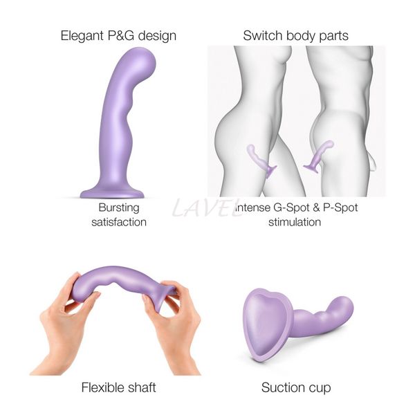 Насадка для страпона Strap-On-Me Dildo Plug P&G Lilas Metallic S SO9001 фото