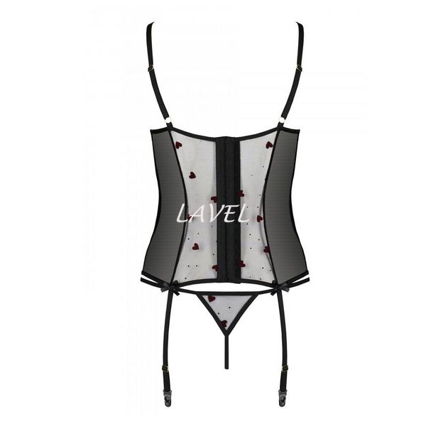 Корсет с подвязками + стринги LOVELIA CORSET black L/XL - Passion SO4765 фото