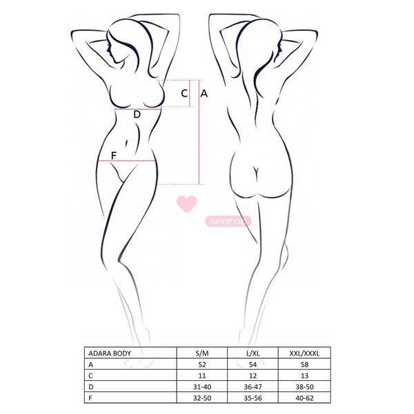 Боди монокини Passion ADARA BODY XXL/XXXL, red EL10106 фото