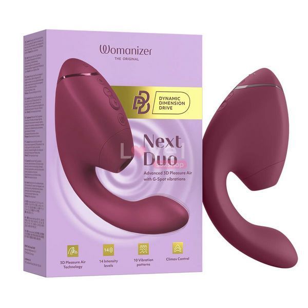 Двойной вакуумный клиторальный стимулятор с вибрацией Womanizer Next Duo - Dusky Pink SX3868 фото