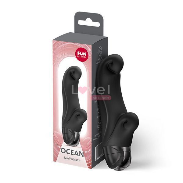 Вібратор-кролик Fun Factory OCEAN Black, для клітора та точки G, 6 режимів, на батарейках SX3712 фото