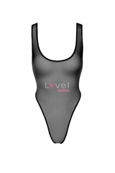 Боді Noir Handmade F322 Paparazzi, L, прозоре, низ стрінги, високі вирізи SX0365 фото