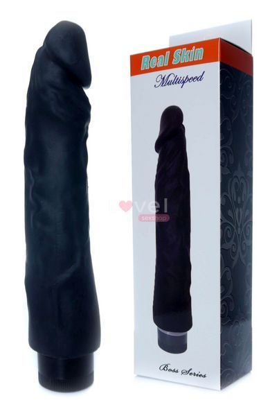 Вибратор Boss Series &ndash; Real Skin Black, (длина 22 см, диаметр 4 см) BS6700099 BS6700099 фото