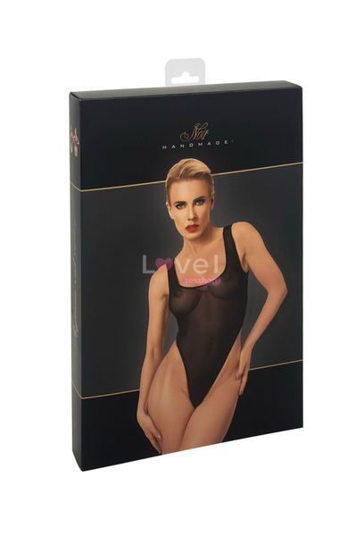 Боді Noir Handmade F322 Paparazzi, L, прозоре, низ стрінги, високі вирізи SX0365 фото
