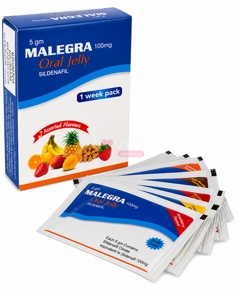 Сильнодействующее возбуждающее желе для мужчин Malegra Oral Jelly Силденафил 100, 1 шт MAL552 фото