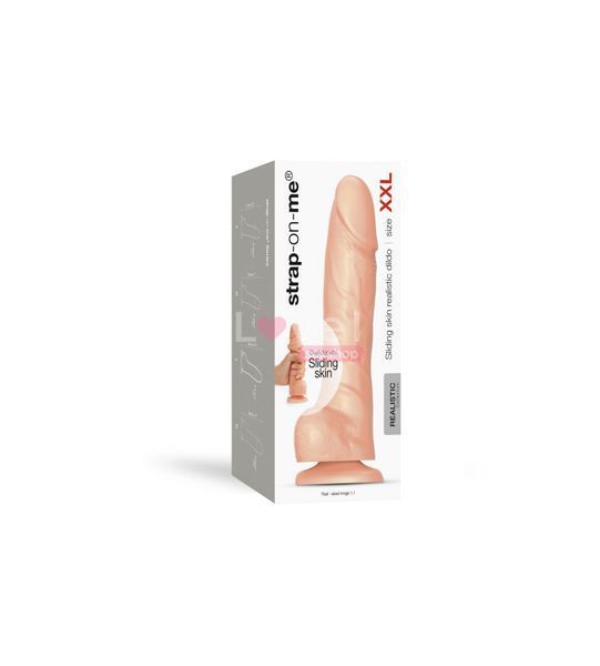 Реалістичний фалоімітатор Strap-On-Me Sliding Skin Realistic Dildo Vanille XXL, ефект рухливої шкіри SO6260 фото