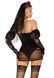 Эротический костюм черной невесты Leg Avenue Heartbreak Bride XS, боди, рукава, вуаль, чокер SO9207 фото 2