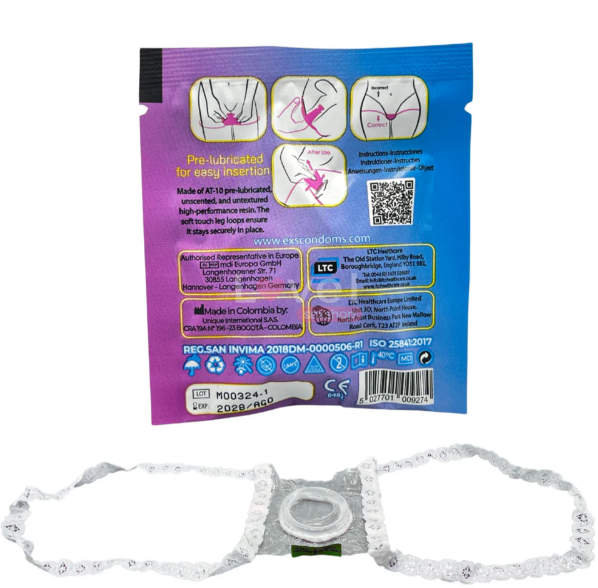 Женский презерватив EXS Non-Latex Internal Condom Lace Leg Loops, 1 шт. 81240126585 фото
