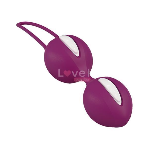 Вагинальные шарики Fun Factory SMARTBALLS DUO, бордово-белые, 2 шт, диаметр 3,2 и 3,6 см SX0963 фото