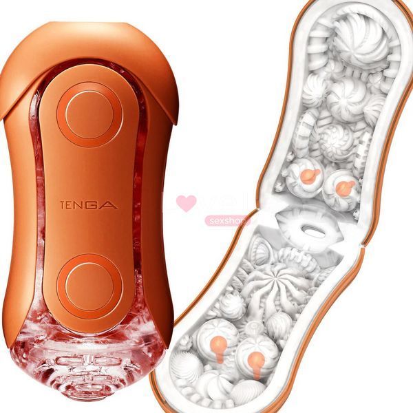 Мастурбатор Tenga Flip Orb &mdash; Sunset Orange, с изменяемым сжатием, со стимулирующими шариками внутри SX1331 фото