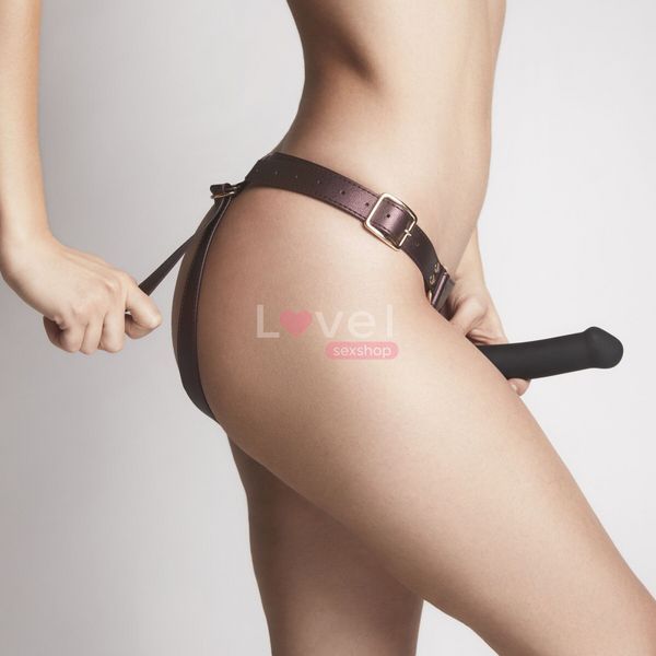 Трусики для страпона Strap-On-Me Leatherette Harness Generous - One Size - Aubergine SX0674 фото