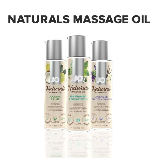 Массажное масло System JO – Naturals Massage Oil – Peppermint & Eucalyptus с натуральными эфирными м SO6166 фото