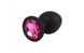 Анальна пробка чорна з каменем рожевого кольору розмір L Senuelo CHISA 16172 фото 1