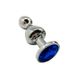 Металлическая анальная пробка Wooomy Lollypop Double Ball Metal Plug Blue M диаметр 3,1, длина 9,4 с SO7422 фото 1